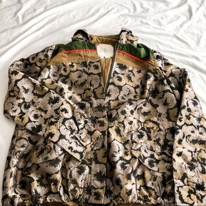 Anthropologie Shimmered Floral Windbreaker